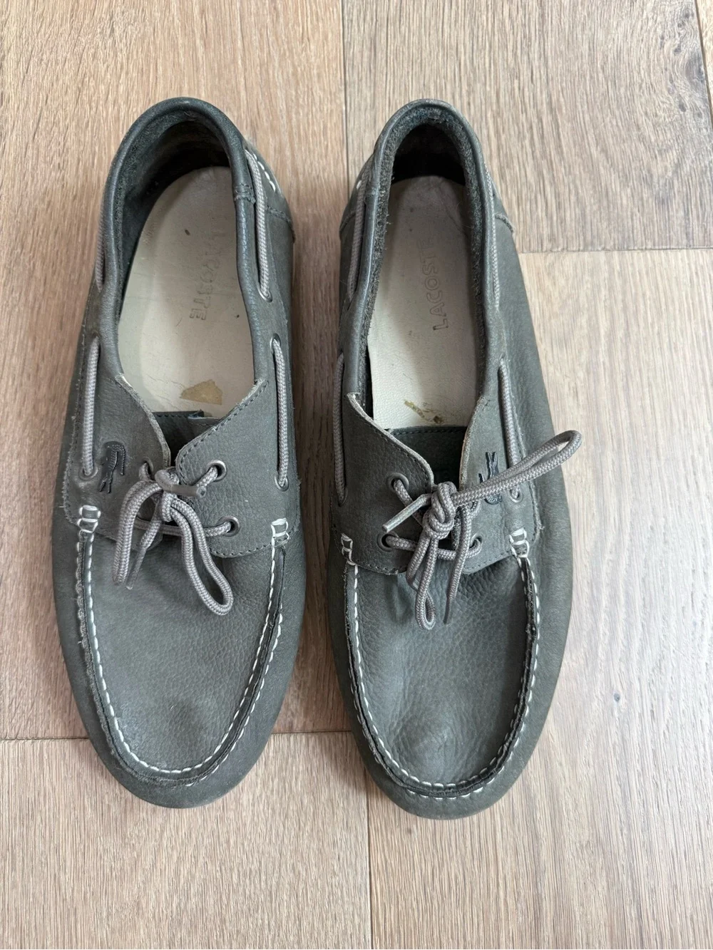 Lacoste Men's Charcoal Leather Boat Shoes